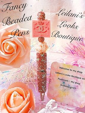 Fancy beaded Pen/gifts/princess pink/pink flowers/girly